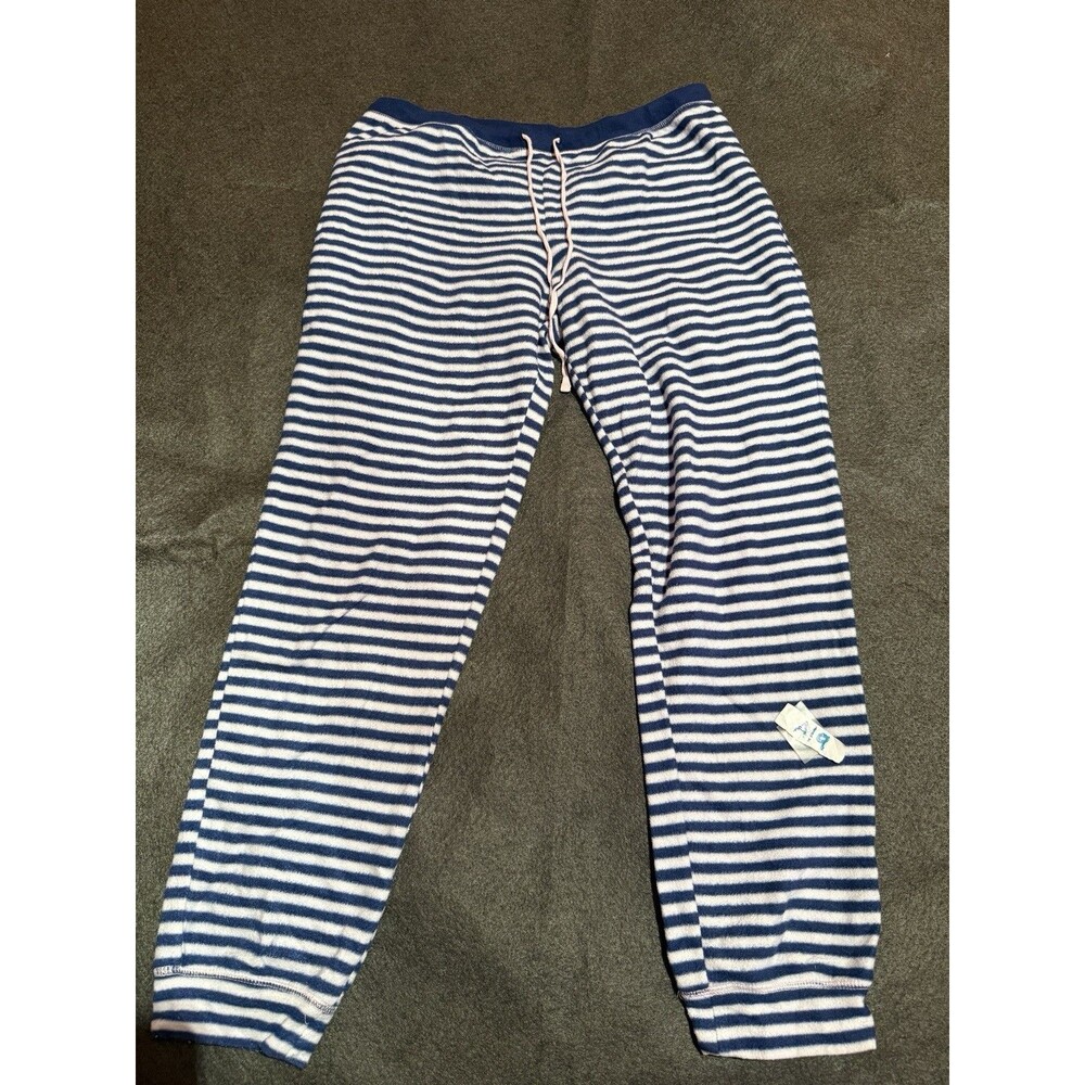Jenni Intimates Womens Pajama Pants M Medium Blue White Striped Sleepwear